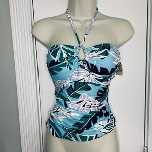 Urban Sea Women's Keyhole Ruched Tropical Print Tankini M Floral Resort Vacation